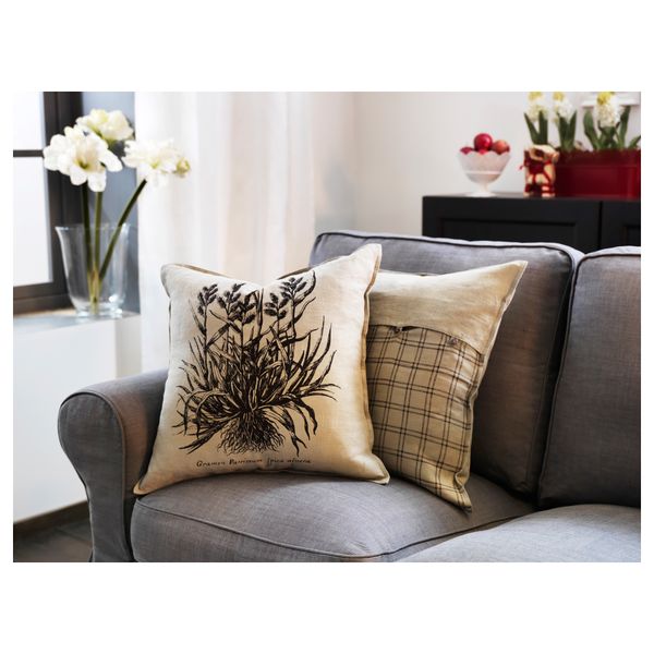 Чехол на подушку ФЬЕЛЛЬЮНГ, бежевый, черный (50x50 см) - схема-чертеж с размерами