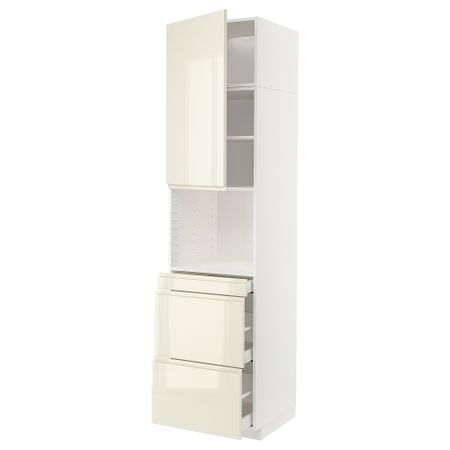 Высокий шкаф для СВЧ, дверца,3ящика, 60x60x240 cm IKEA METOD МЕТОД, MAXIMERA МАКСИМЕРА 894.639.97