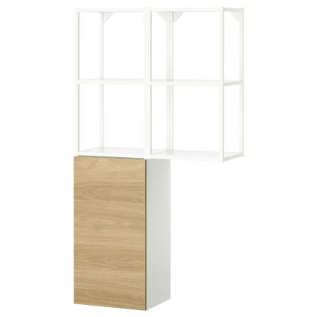 Комбинация для хранения, белый, под дуб, 80x32x150 см IKEA BEGIVENHET БЕГИВЕНХЕТ 295.479.19