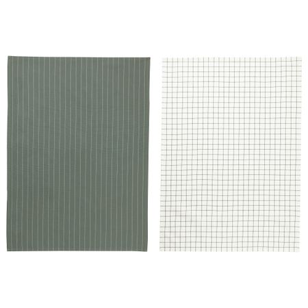 Полотенце кухонное ИКЕА/365+, зеленый, белый (50x70 см)