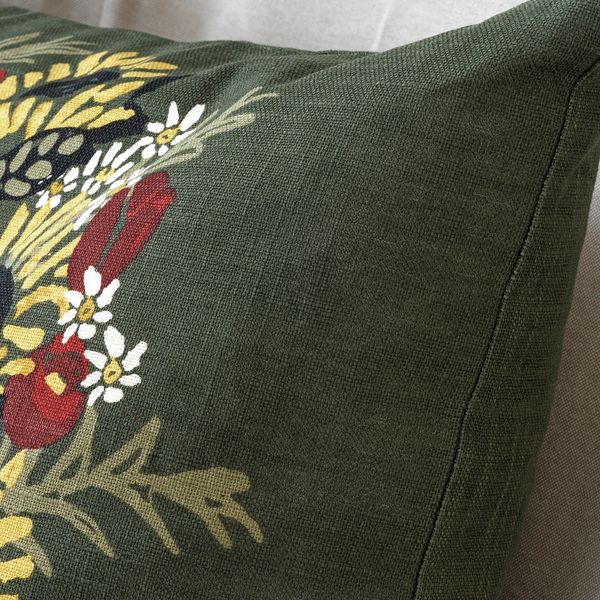 Чехол на подушку, темно-зеленый цветы и листья 50x50 см IKEA DEKORERA ДЕКОРЕРА 204.722.68 - схема-чертеж с размерами