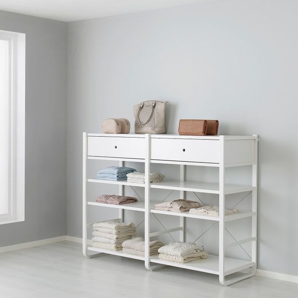 Боковая стойка, белый 51x126 см IKEA ЭЛВАРЛИ 003.692.48 - схема-чертеж с размерами