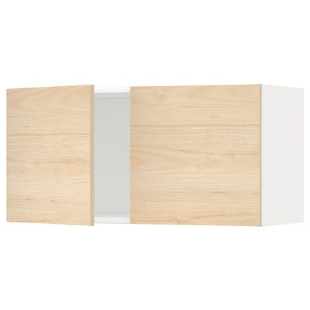METOD Навесной шкаф с 2 дверцами - белый/Askersund под светлый ясень 80x40 см