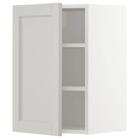 Шкаф навесной с полкой, белый/Лерхюттан светло-серый 40x60 см IKEA METOD МЕТОД 292.730.66