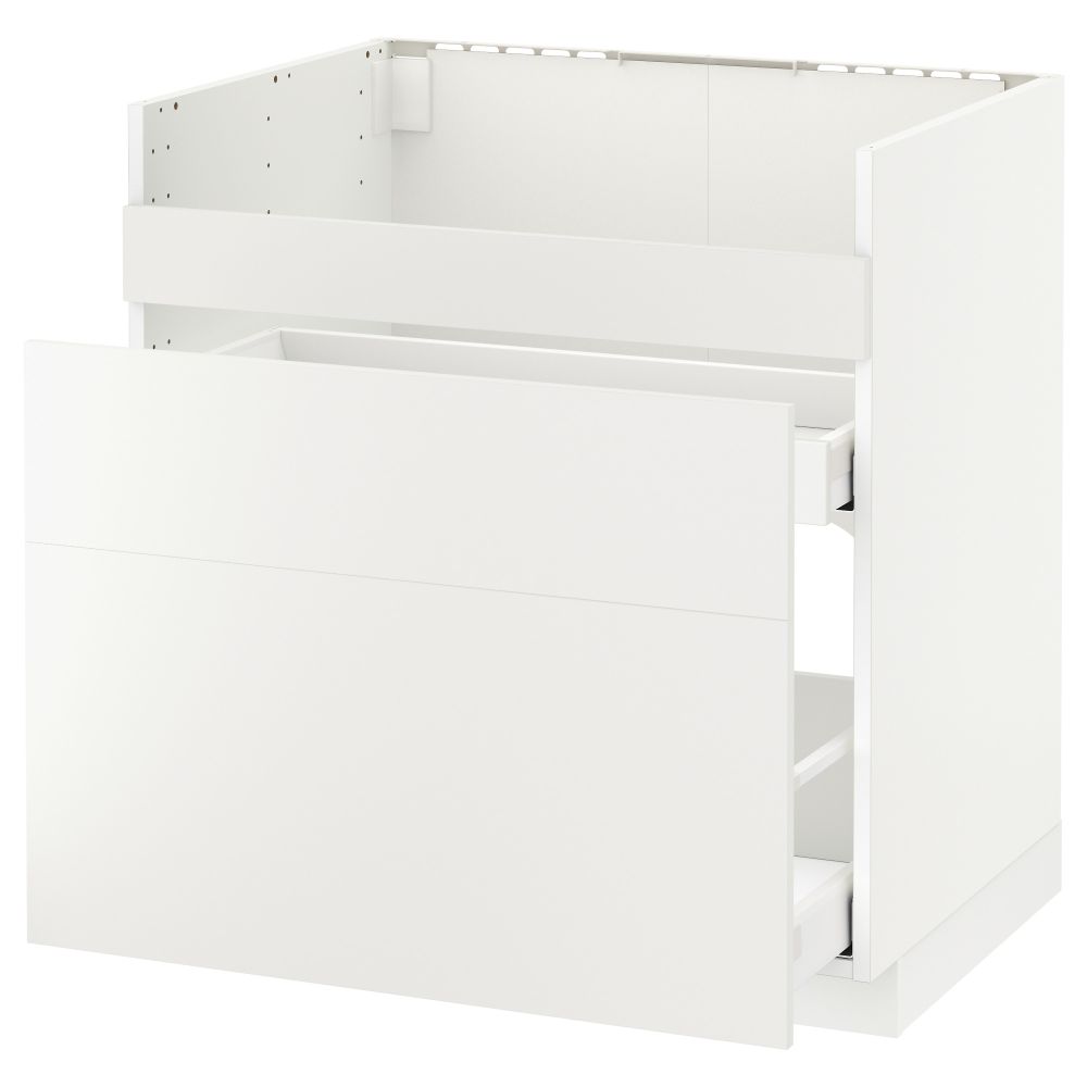 Напольный шкаф под мойку ДУМШЁ, 3 фасада, 2 ящика МЕТОД / МАКСИМЕРА, белый, Хэггеби белый - схема-чертеж с размерами