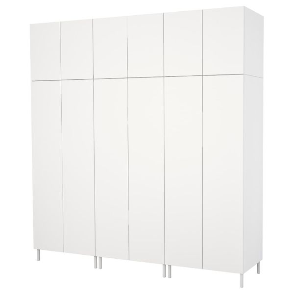 Гардероб, белый/Фоннес белый 240x57x251 см IKEA OPPHUS ОПХУС 892.401.48 - схема-чертеж с размерами