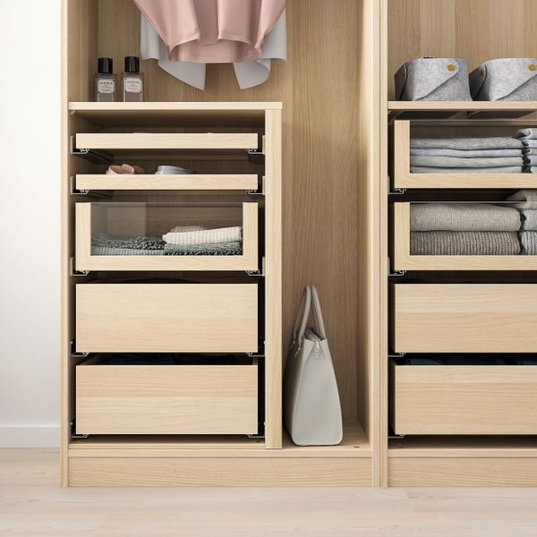 Ящик со стеклянной фронтальной панелью, под беленый дуб 50x58 см IKEA KOMPLEMENT КОМПЛИМЕНТ 503.697.26 - фото 2