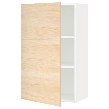 Шкаф навесной с полкой, белый/Аскерсунд под светлый ясень 60x100 см IKEA METOD МЕТОД 192.185.65