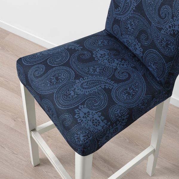 Стул барный, белый/Квильсфорс темно-синий/синий 75 см IKEA BERGMUND БЕРГМУНД 994.290.31 - фото 4
