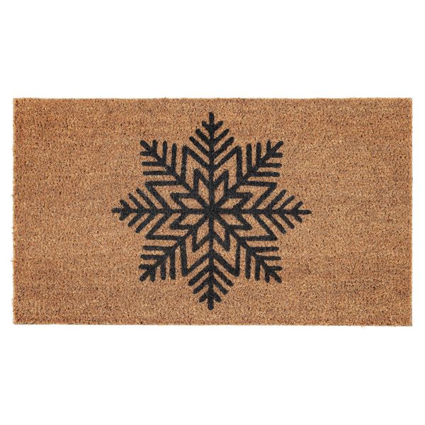 Придверный коврик ВИНТЕР 2017, снежинка неокрашенный, серый (40x70 см) - фото 1