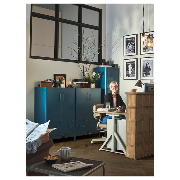 Высокий шкаф с электронным замком, синий 45x172 см IKEA IDÅSEN ИДОСЕН 692.872.45 - фото 5