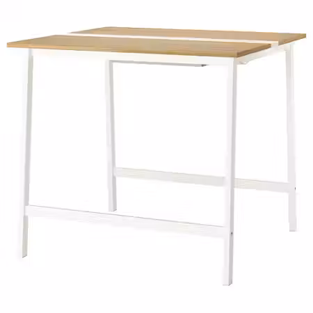 MITTZON МИТТЗОН Конференц-стол - дубовый шпон/белый 120x108x105 см