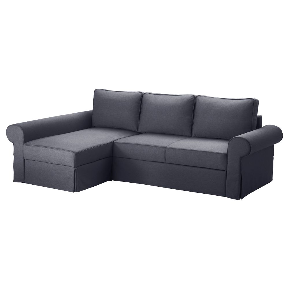 Диван-кровать с козеткой БАККАБРУ / МАРИЕБЮ, Йонсбуда синий - фото 1