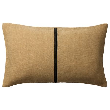 Чехол на подушку ХЕЛЬГОНЭРТ, бежевый, черный (40x65 см)