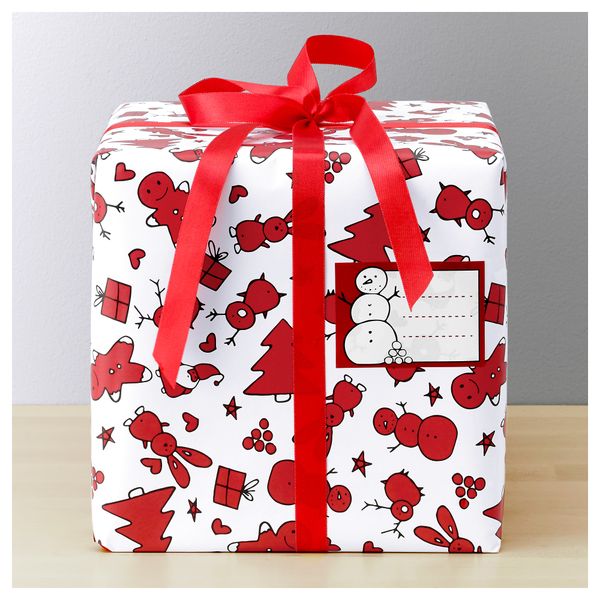 Рулон оберточной бумаги ВИНТЕР 2016, белый, красный (5x0.7 м) - схема-чертеж с размерами