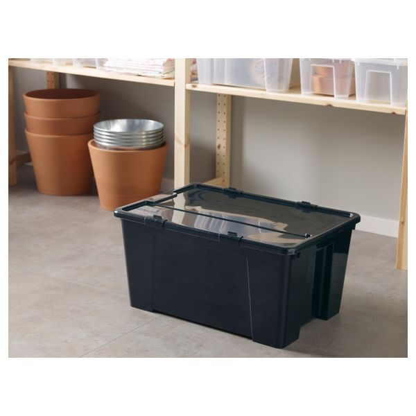 Контейнер, черный, 56x39x28 см/45 л IKEA САМЛА 202.063.16 - фото 2