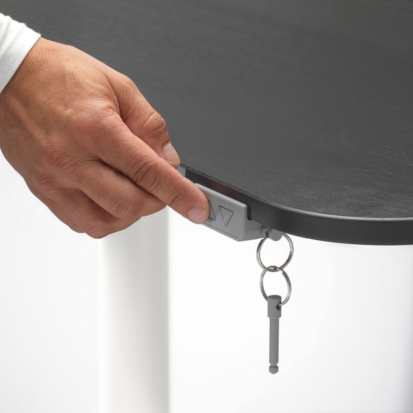 Стол/трансф, ясеневый шпон, черная морилка/белый 120x80 см IKEA BEKANT БЕКАНТ 092.822.41 - фото 3