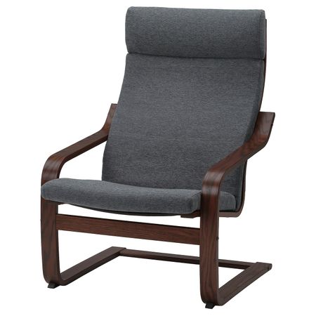 Кресло, коричневый/Хили темно-серый IKEA POÄNG ПОЭНГ 793.193.83