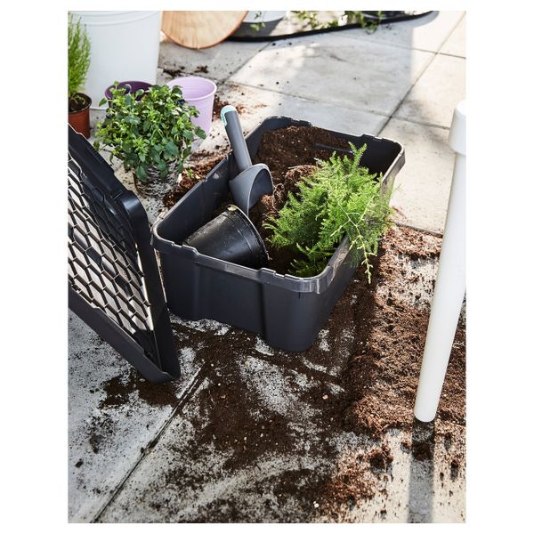 Контейнер с крышкой,д/дома/сада, темно-серый 27x45x15 см IKEA КЛЭМТАРЕ 102.923.62 - фото 6