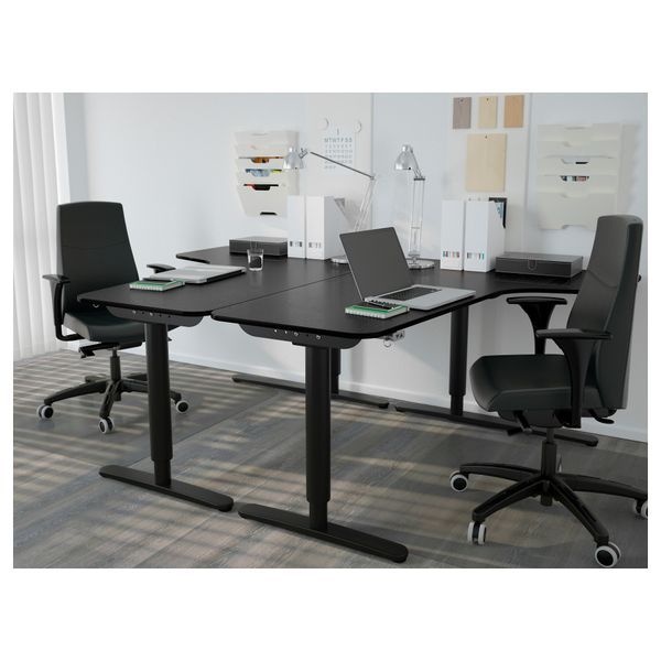 Столешница с вырезом, правая БЕКАНТ, черно-коричневый (160x110 см) - фото 5