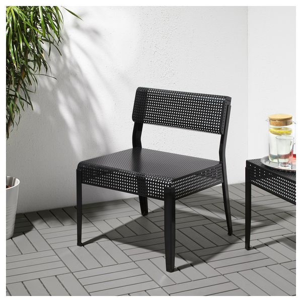 Стул для дома/сада СЬЕЛЬВСТЭНДИГ, черный - схема-чертеж с размерами