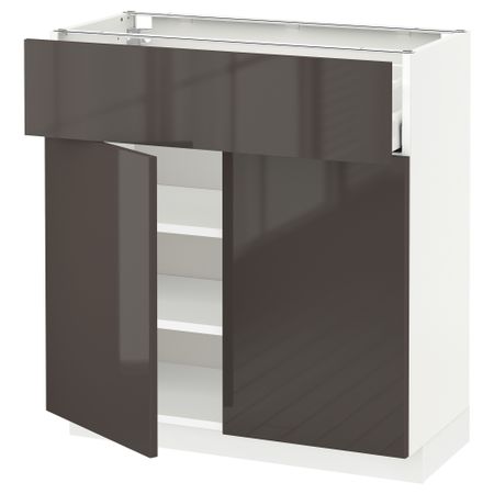Напольный шкаф + ящик, 2 дверцы МЕТОД / МАКСИМЕРА, белый, Рингульт серый