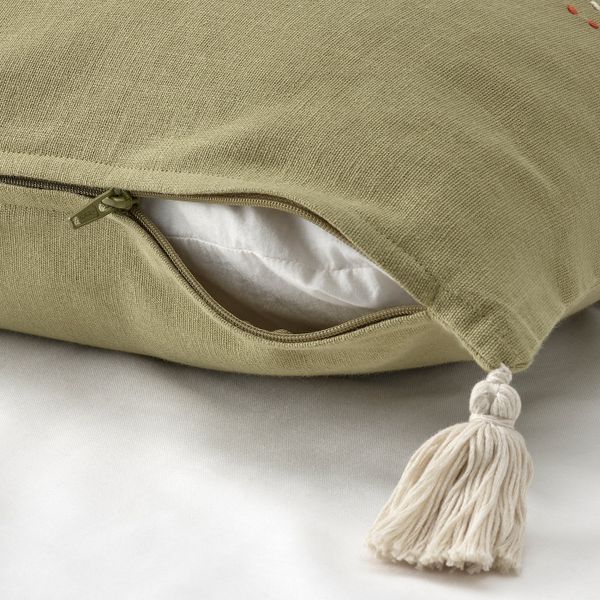 Чехол на подушку, ручная работа зеленый 50x50 см IKEA HALLVI ХАЛЛВИ 404.847.22 - фото 4