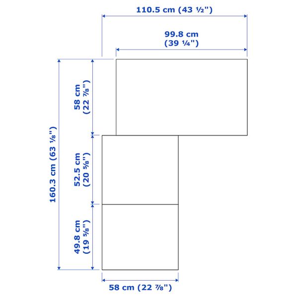 Гардероб угловой, белый, Форсанд Марнардаль, 160/111x236 см IKEA ПАКС 892.518.01 - схема-чертеж с размерами