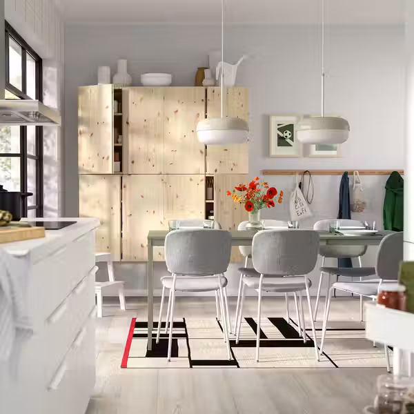 VIHALS Стул - белый/Tibbleby бежево-серый - фото 4