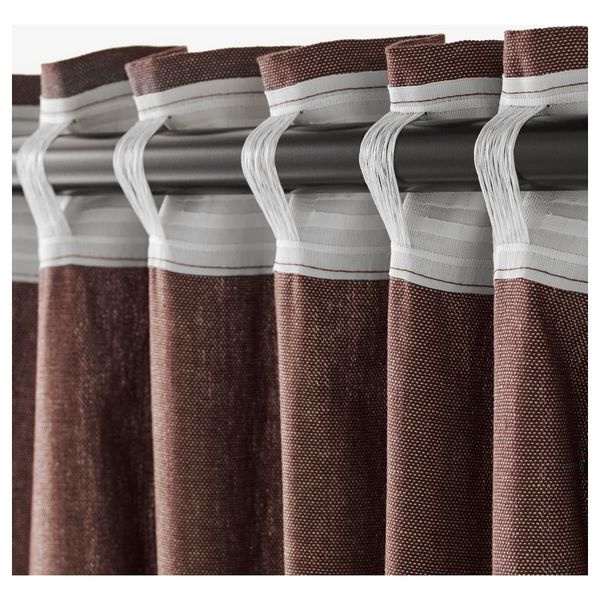 Гардины с прихватом, 1 пара ИНГЕРТ, коричневый (145x300 см) - фото 3