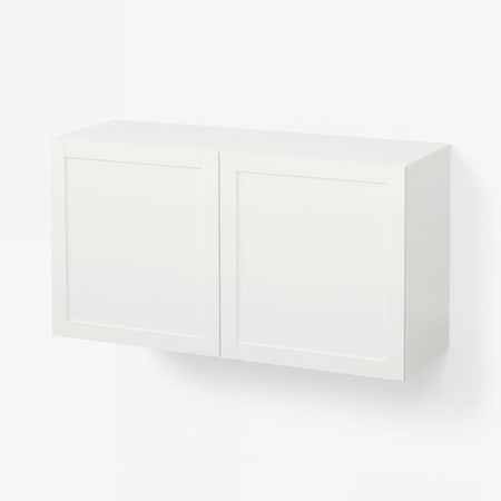BESTÅ Комбинация настенных шкафов - белый/Hanviken белый 120x42x64 см
