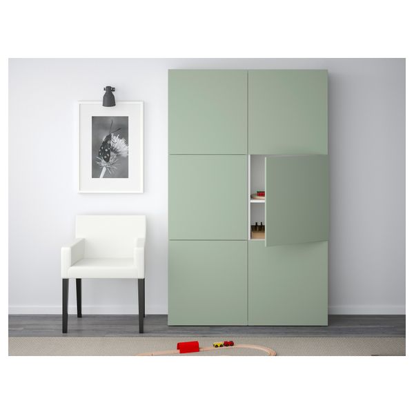 Комбинация для хранения с дверцами БЕСТО, Лаппвикен зеленый (120x40x192 см) - фото 2