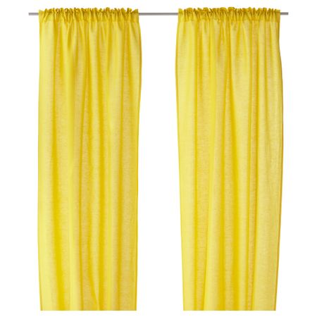 Гардины, 1 пара МАРИАТИСТЕЛЬ, желтый (145x270 см)
