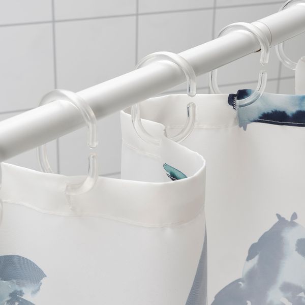 Штора для ванной, белый синий/рыба 180x200 см IKEA VATTENSJÖN 004.878.26 - фото 2