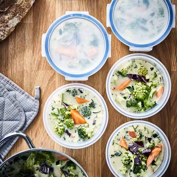 IKEA 365+ Контейнер для продуктов с крышкой - круглой формы/пластик 750 мл - фото 2