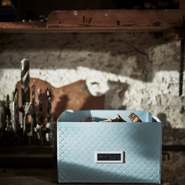 Коробка с крышкой, голубой 25x35x15 см IKEA PALLRA ПАЛЬРА 304.680.39 - фото 5