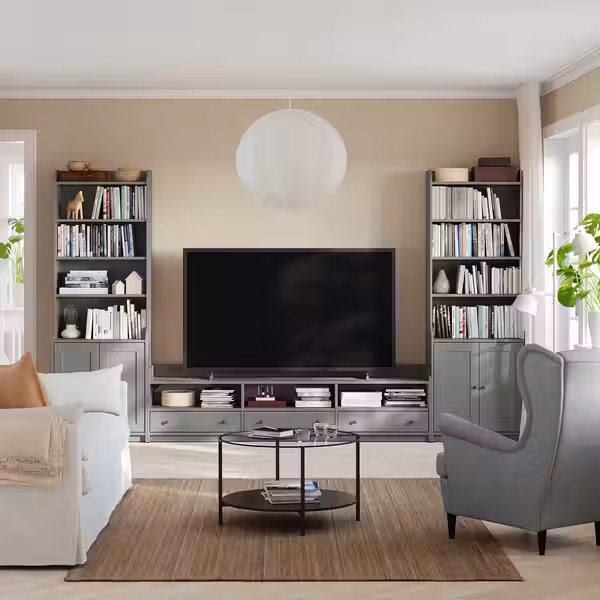 HAUGA Комбинация для хранения/под ТВ - серый 346x46x199 см - фото 2