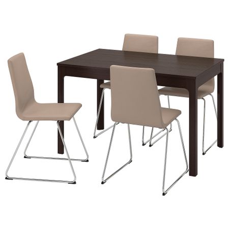 Стол и 4 стула IKEA EKEDALEN ЛЕН ЭКЕДАЛЕН, LILLÅNGEN ЛИЛЛОНГЕНÅNÄS 794.951.78