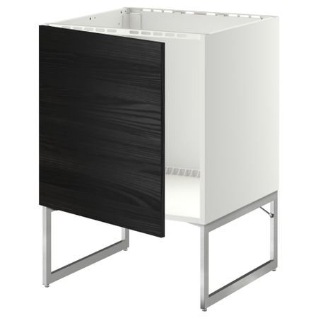 Напольный шкаф для раковины МЕТОД, белый, Тингсрид черный (60x60x60 см)