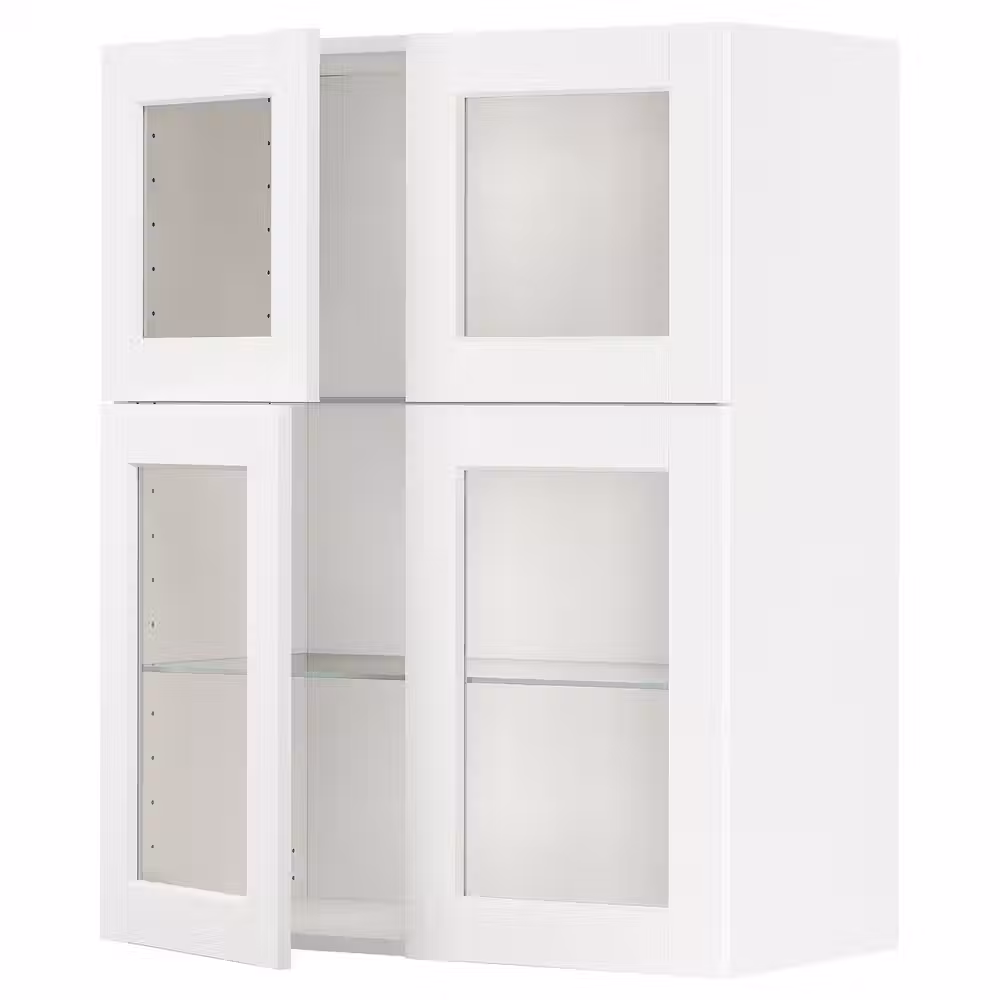 METOD Навесной шкаф/полки/4 стеклян двери - фото 1