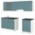 Кухня, глянцевый/синяя бирюза 240x61x220 см IKEA KNOXHULT КНОКСХУЛЬТ 494.243.90