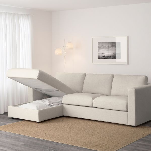 3-местный диван, с козеткой, Гуннаред бежевый IKEA ВИМЛЕ 892.070.02 - фото 2