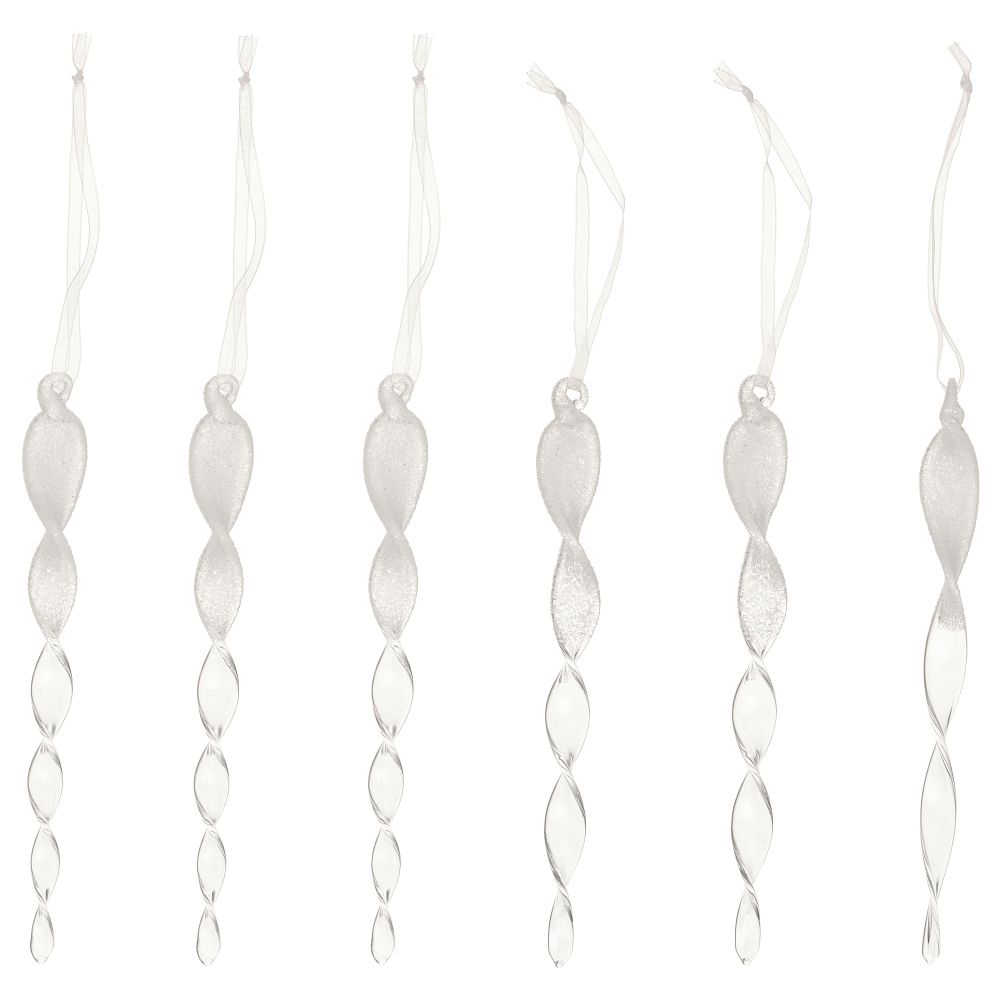 Елочное украшение, в форме сосульки прозрачное стекло, 16 см IKEA VINTERFINT 805.783.99 - фото 1