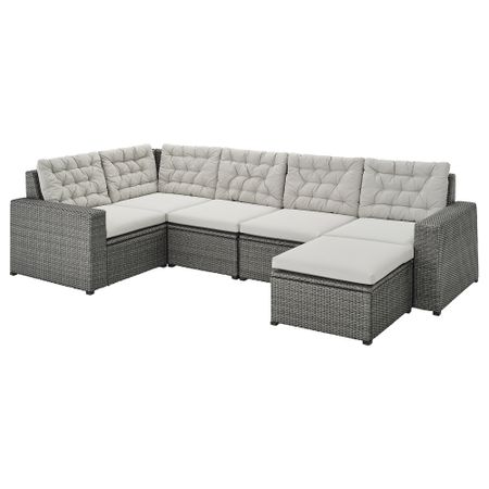Модульный Угловой 4-местный диван, садовый, серый-темно-серый IKEA SOLLERÖN СОЛЛЕРОН 693.036.03