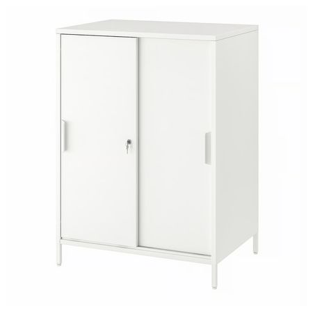 TROTTEN Шкаф с раздвижными дверцами - белый 80x55x110 см