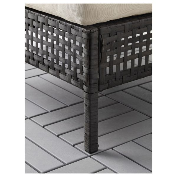 Садовое легкое кресло, черно-коричневый/Холло бежевый 62x80x85 см IKEA КУНГСХОЛЬМЕН 292.288.04 - фото 4