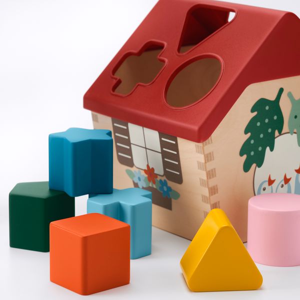 Сортер «домик», разноцветный IKEA UPPSTÅ 105.139.00 - схема-чертеж с размерами