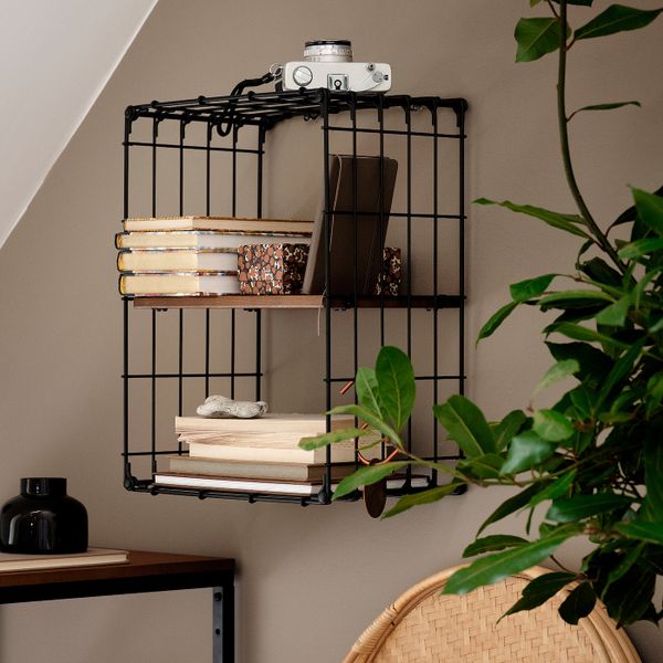 Полка навесная, черный/сосна под антик 30x40 см IKEA GULLHULT ГУЛЛЬХУЛЬТ 204.890.23 - фото 3