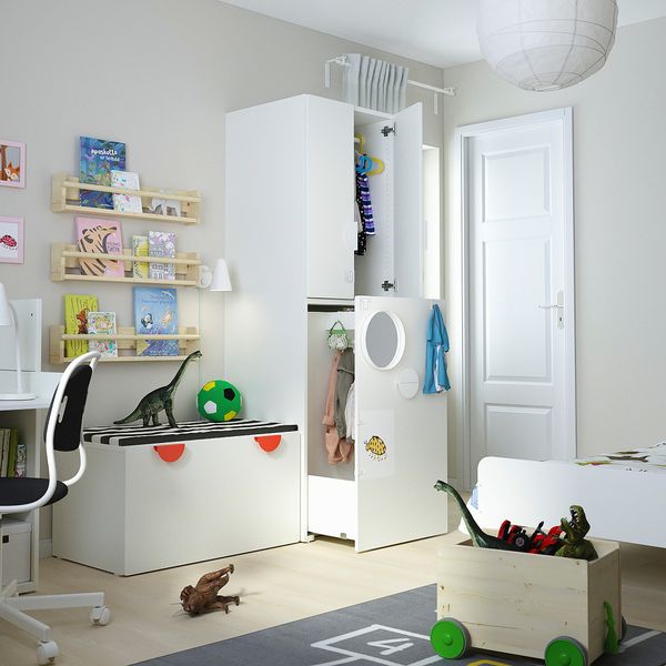 Гардероб с выдвижным модулем, 60x57x196 cm IKEA SMÅSTAD СМОСТАД 894.287.44 - фото 12