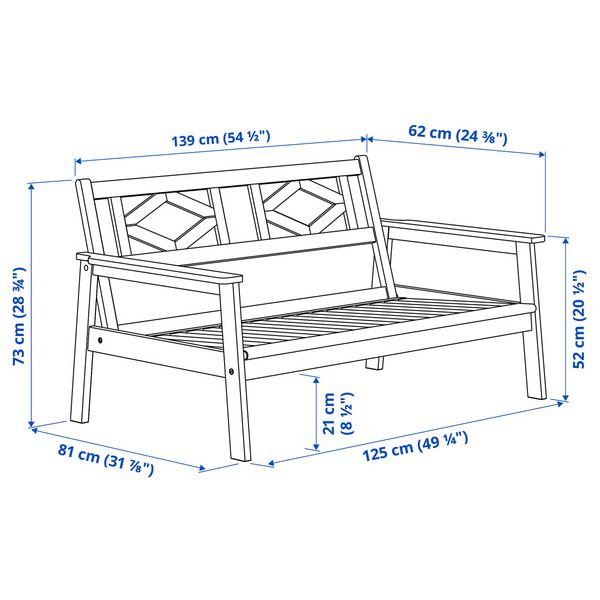 IKEA в интерьере - схема-чертеж с размерами